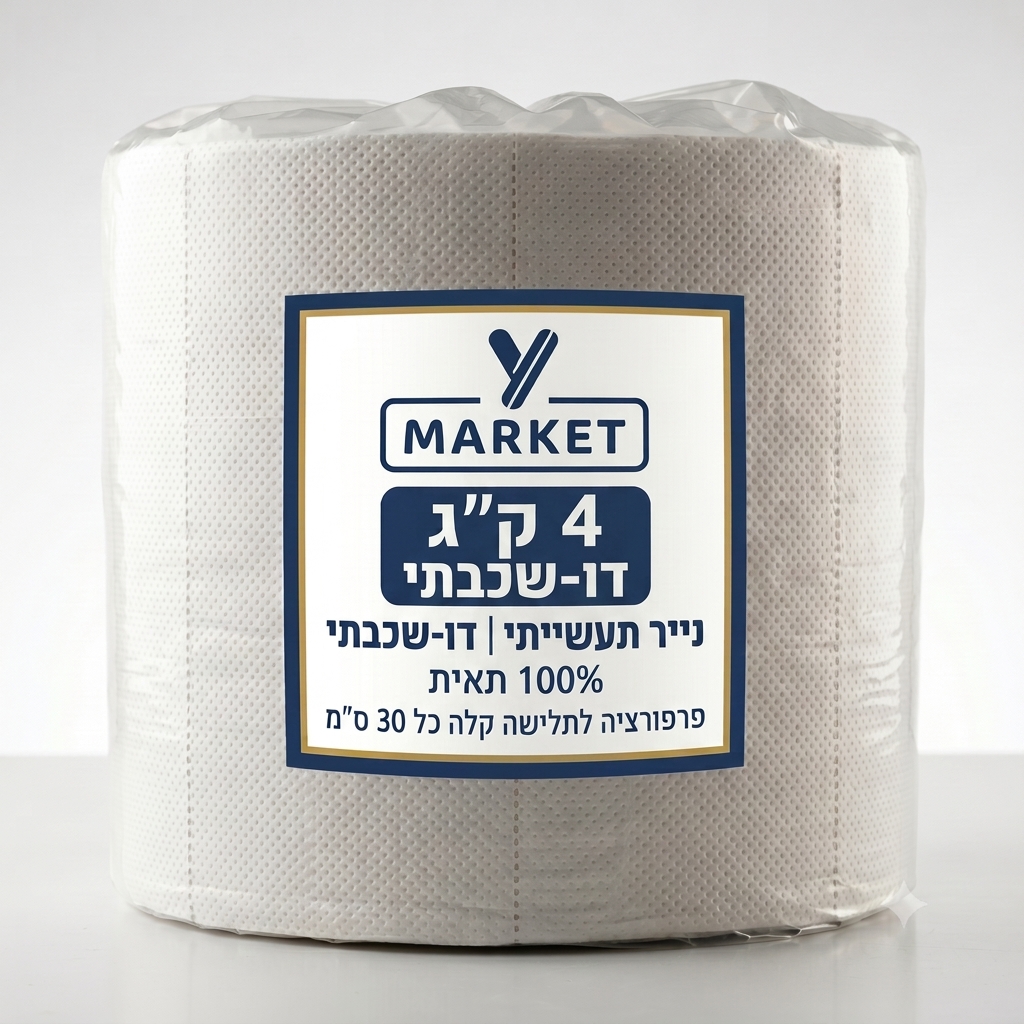 נייר תעשייתי דו שכבתי 100% תאית - 4 ק"ג