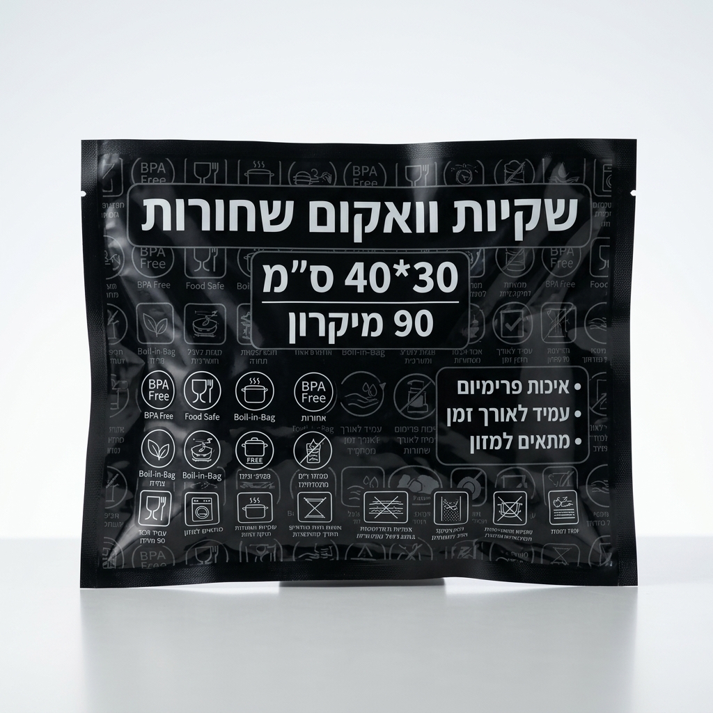 שקיות וואקום שחורות 30*40 - 90 מיקרון