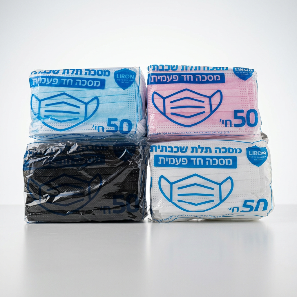 מסכה כירוגית (3 שכבות) לילדים - 50 יח'