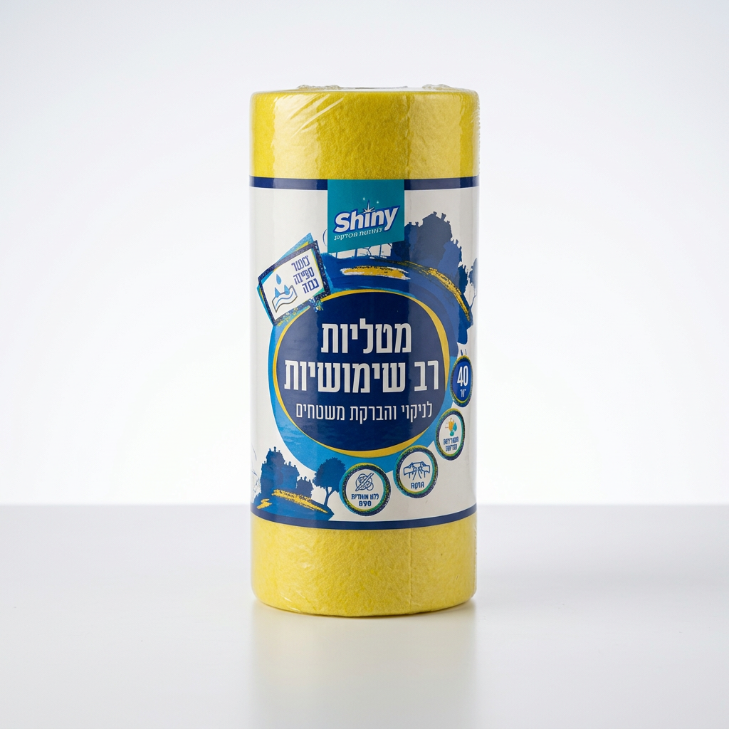 גליל מטליות צהוב 40 יח - Shiny