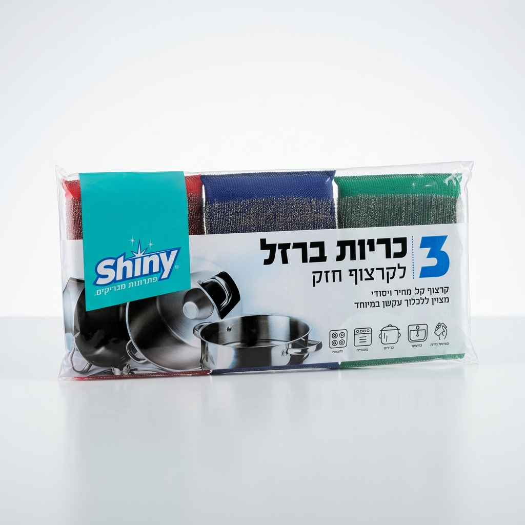 3 כריות ברזל לקרצוף חזק