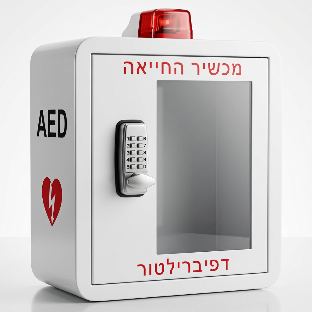 ארון חיצוני למכשיר החייאה - עם קוד