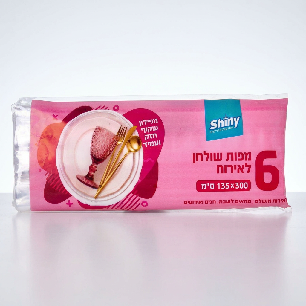 6 מפות שולחן מנילון שקוף לאירוח 1.35*300