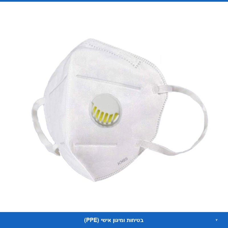 KN-95 לבן 5 שכבות עם פילטר - 1 יח'
