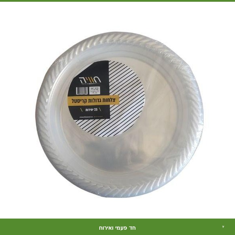 צלחת P.P. גדול 9 (שקוף) חוויה ארוז 25 יח'