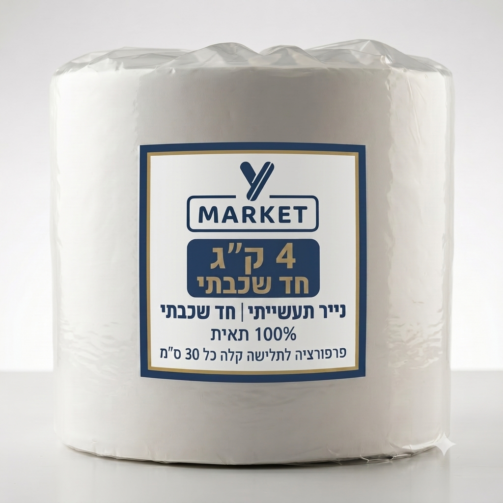 נייר תעשייתי חד שכבתי 100% תאית - 4 ק"ג